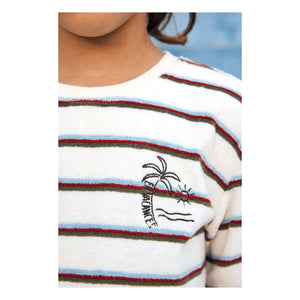 Bonton - Livo Gestreiftes Handtuch-T-Shirt | Weiß