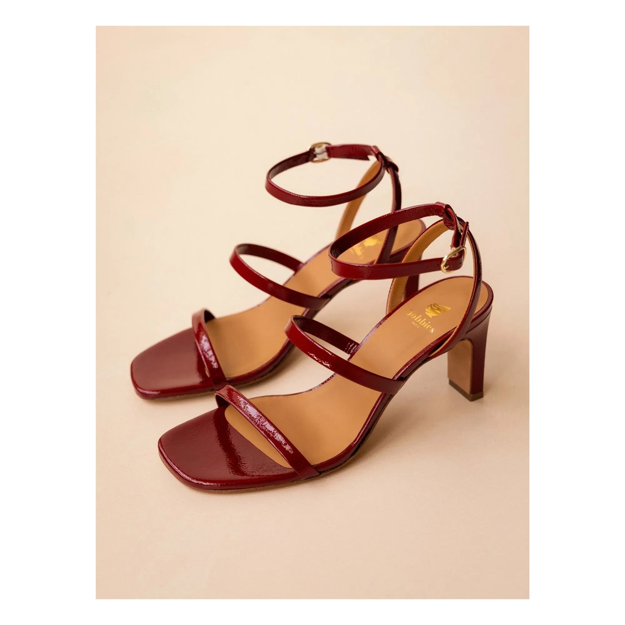 Bobbies - Casey Rugan Ledersandalen | Kirschrot