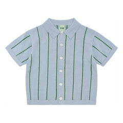 FUB - Gestreiftes Hemd Extra Feines Netz Bio-Baumwolle | Hellblau