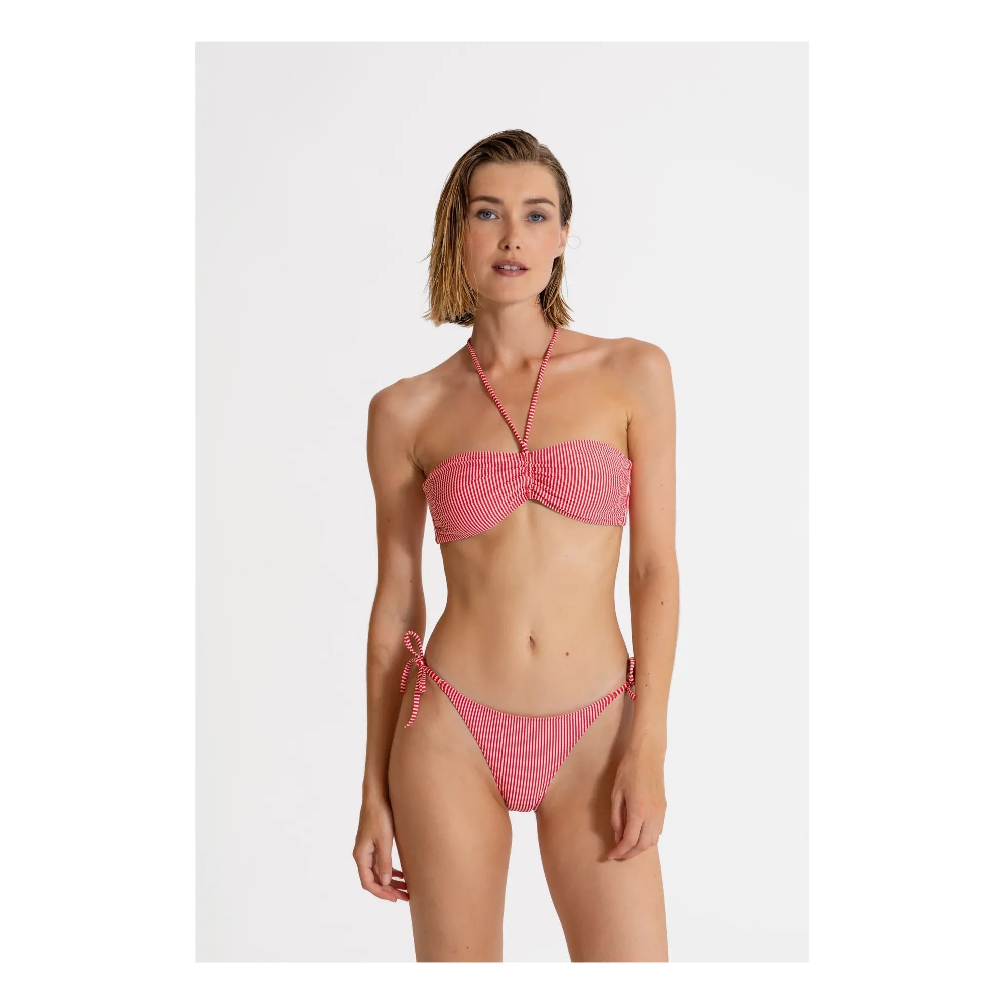 Smallable Woman - Gestreiftes Abbie-Bikini-Oberteil | Kirschrot