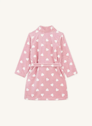 Petit Bateau - Morgenmantel mit Herzmuster | Rosa