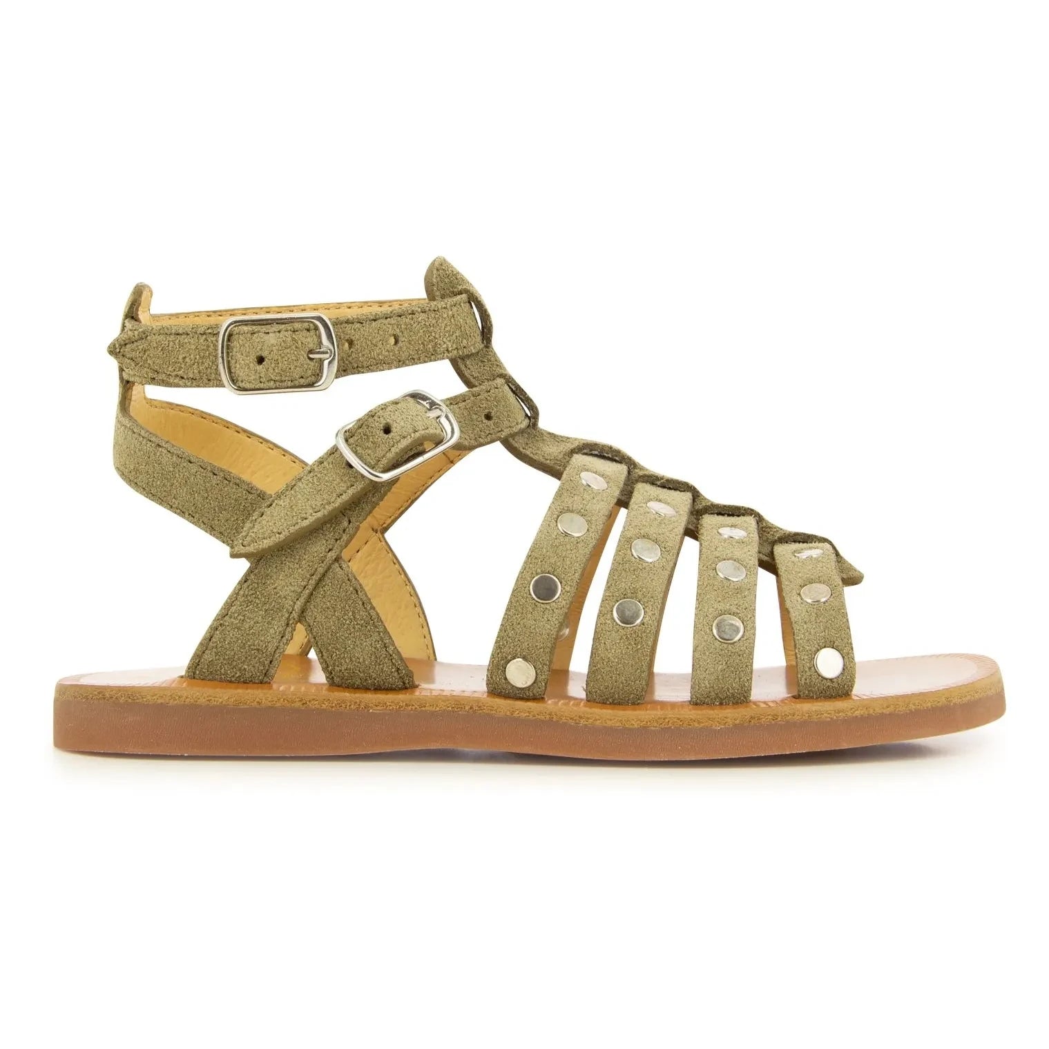 Pom d'Api - Plagette Stud Sandalen | Khaki
