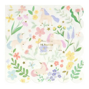 Meri Meri - Meadow Unicorns Papiertücher - 16er Set