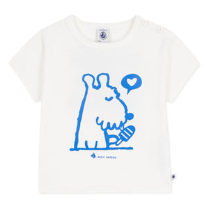 Petit Bateau – Bio-Baumwoll-Hund-T-Shirt | Weiß