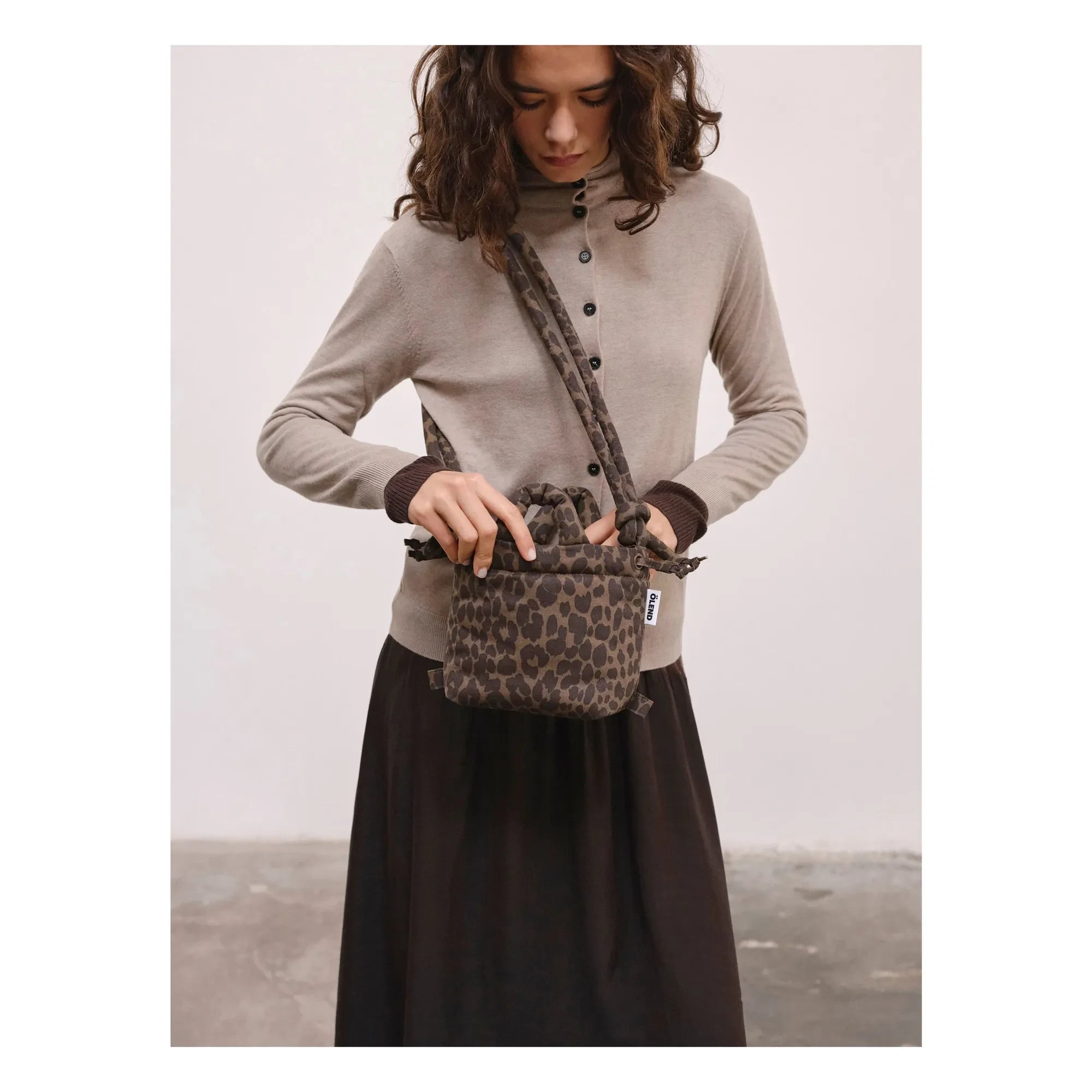 Olend - Micro Ona Weiche Leoparden-Tasche | Braun