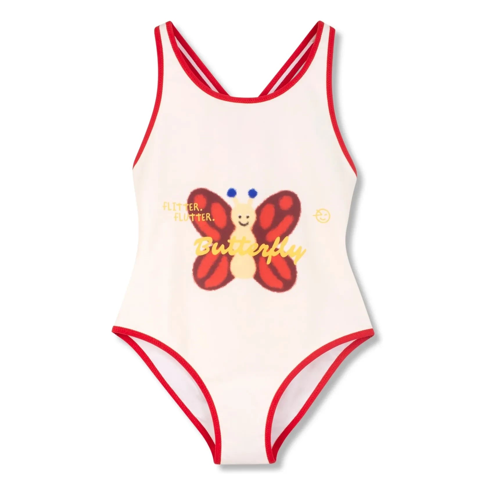Wynken - Schmetterling Badeanzug aus recycelter Faser | Ecru