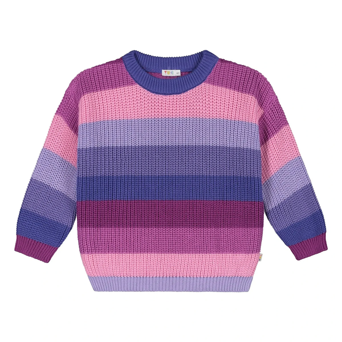Yuki - Gestreifter Pullover aus Bio-Baumwolle | Violett