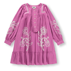 Molo - Crelo Kleid mit Knöpfen Bio-Baumwolle Blumen | Lila