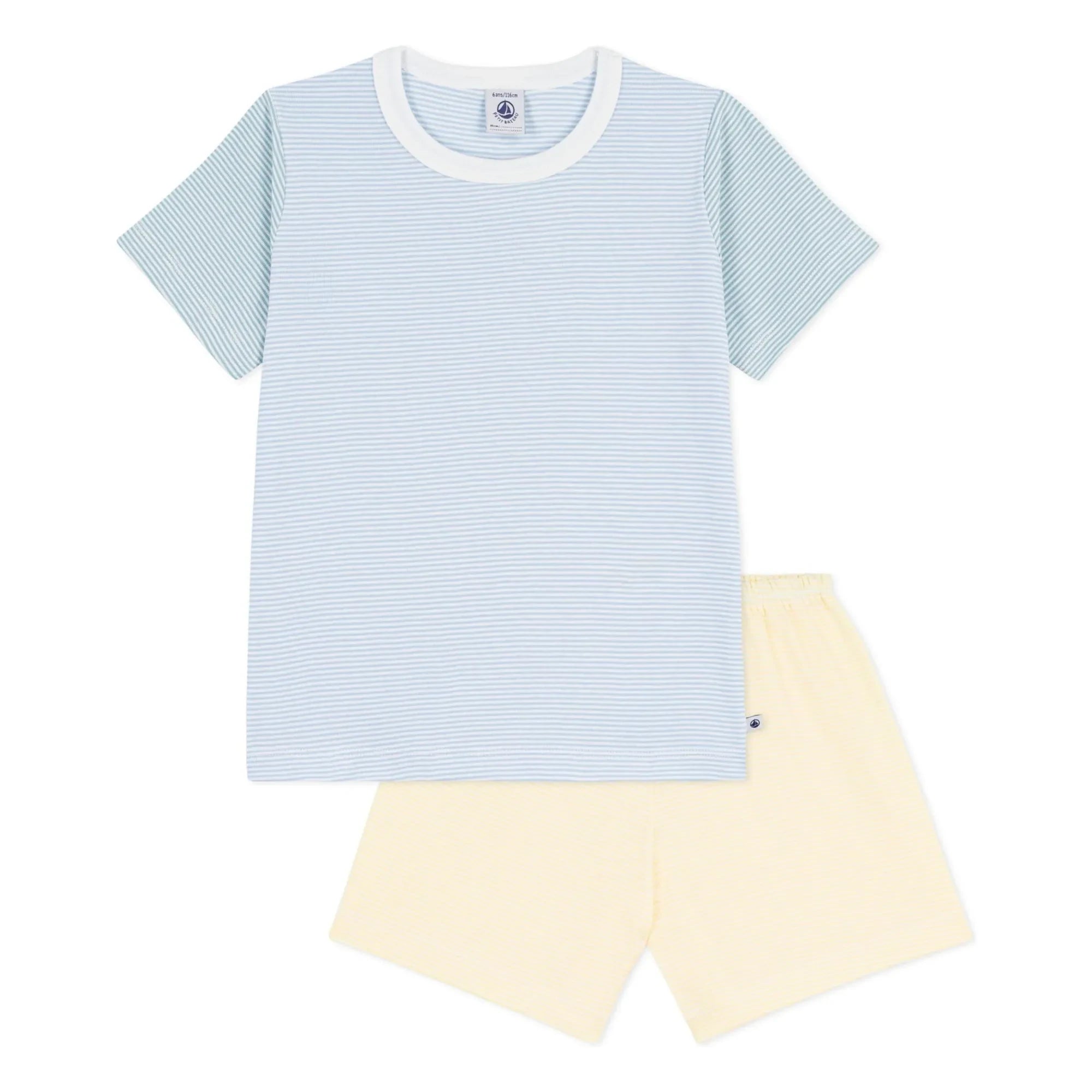 Petit Bateau - Gestreifte Pyjamashorts in Milleraies-Farbblock | Blau