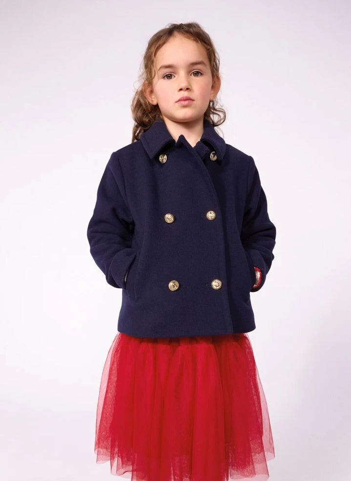 Petit Bateau - Woll-Peacoat | Dunkelblau