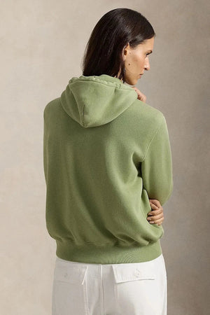 Polo Ralph Lauren fermuarlı kapüşonlu kadın sweatshirt pamuklu