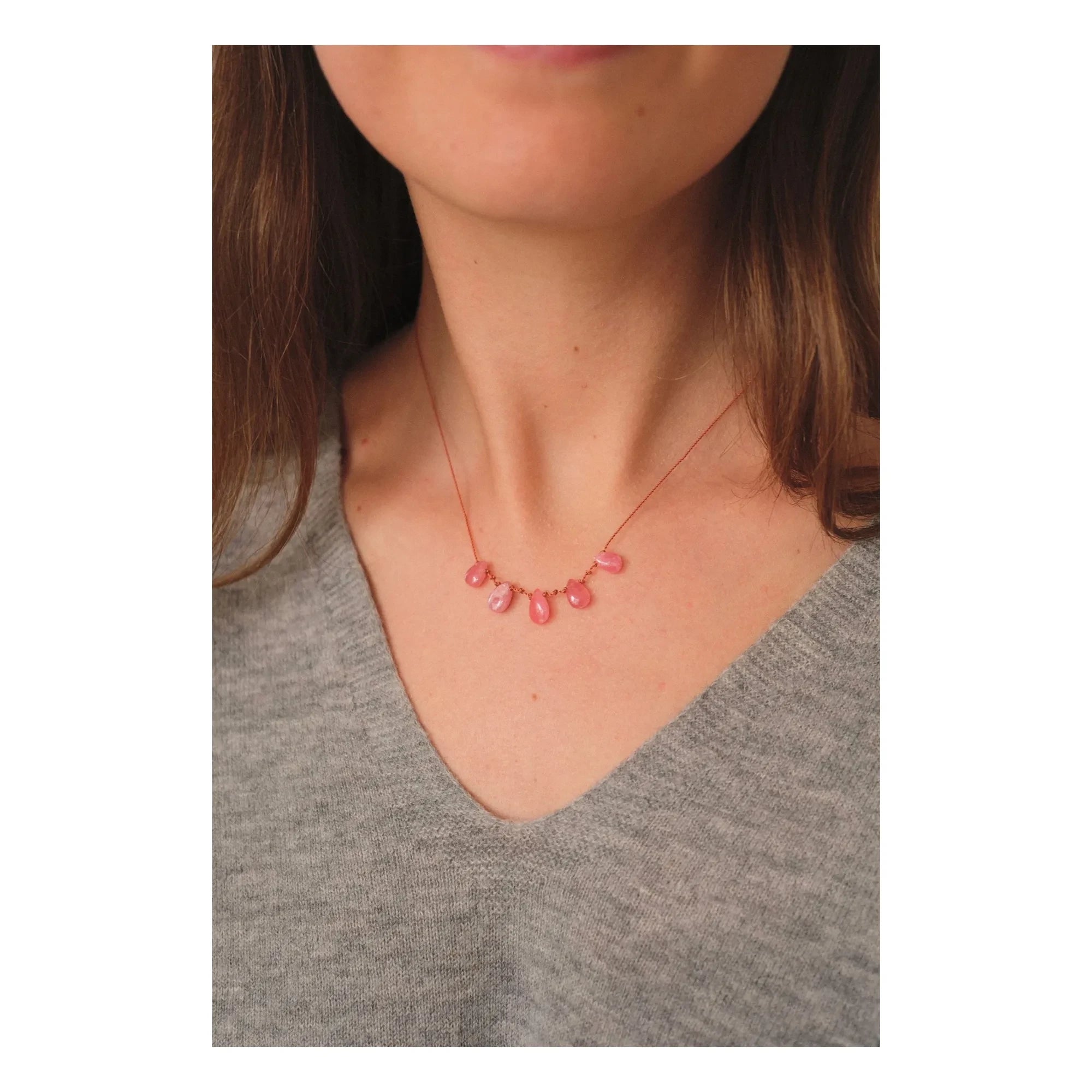 Ivarene - 5 Tropfen Halskette | Rhodochrosit