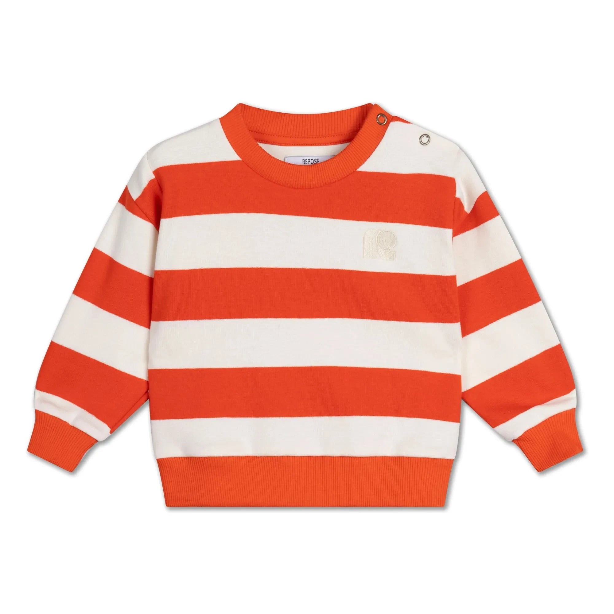Repose AMS - Cozydrop Gestreiftes Sweatshirt aus Bio-Baumwolle | Orange