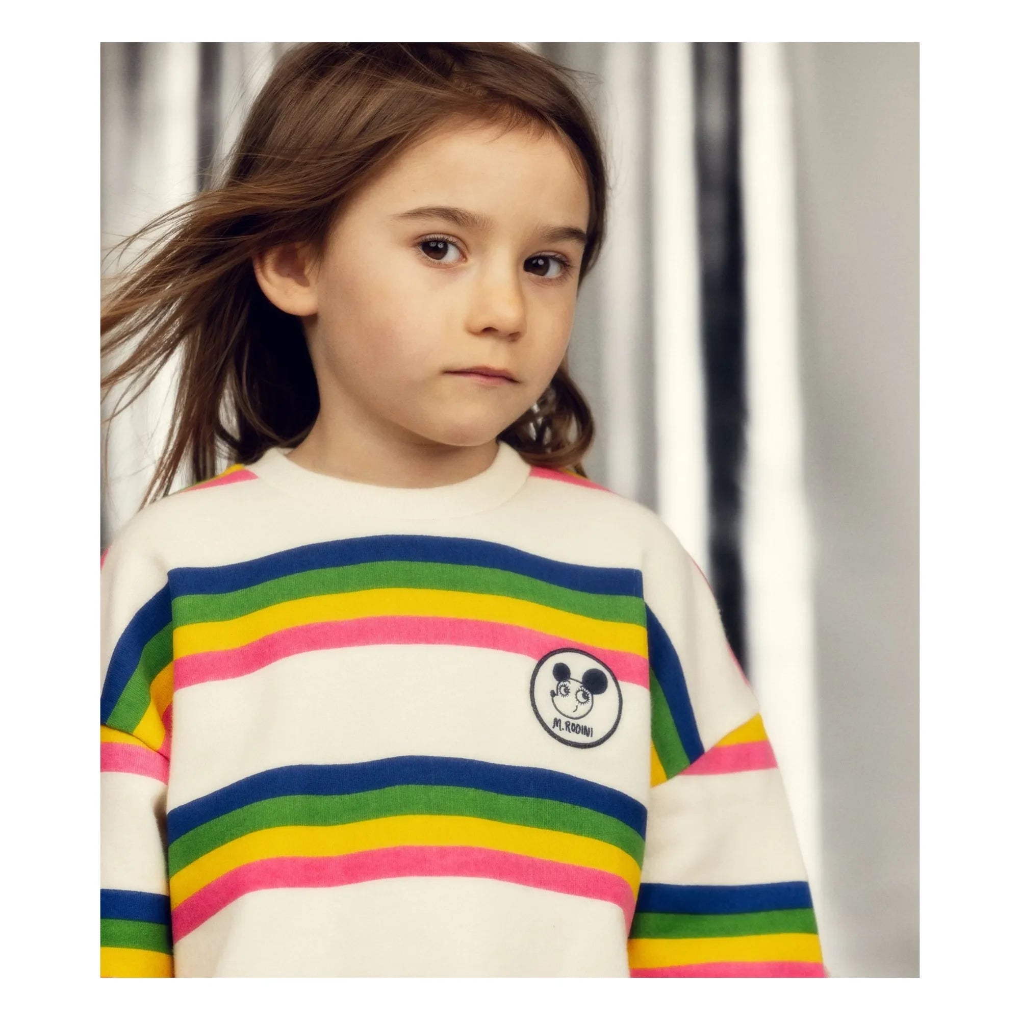 Mini Rodini - Gestreiftes Sweatshirt aus Bio-Baumwolle | Ecru