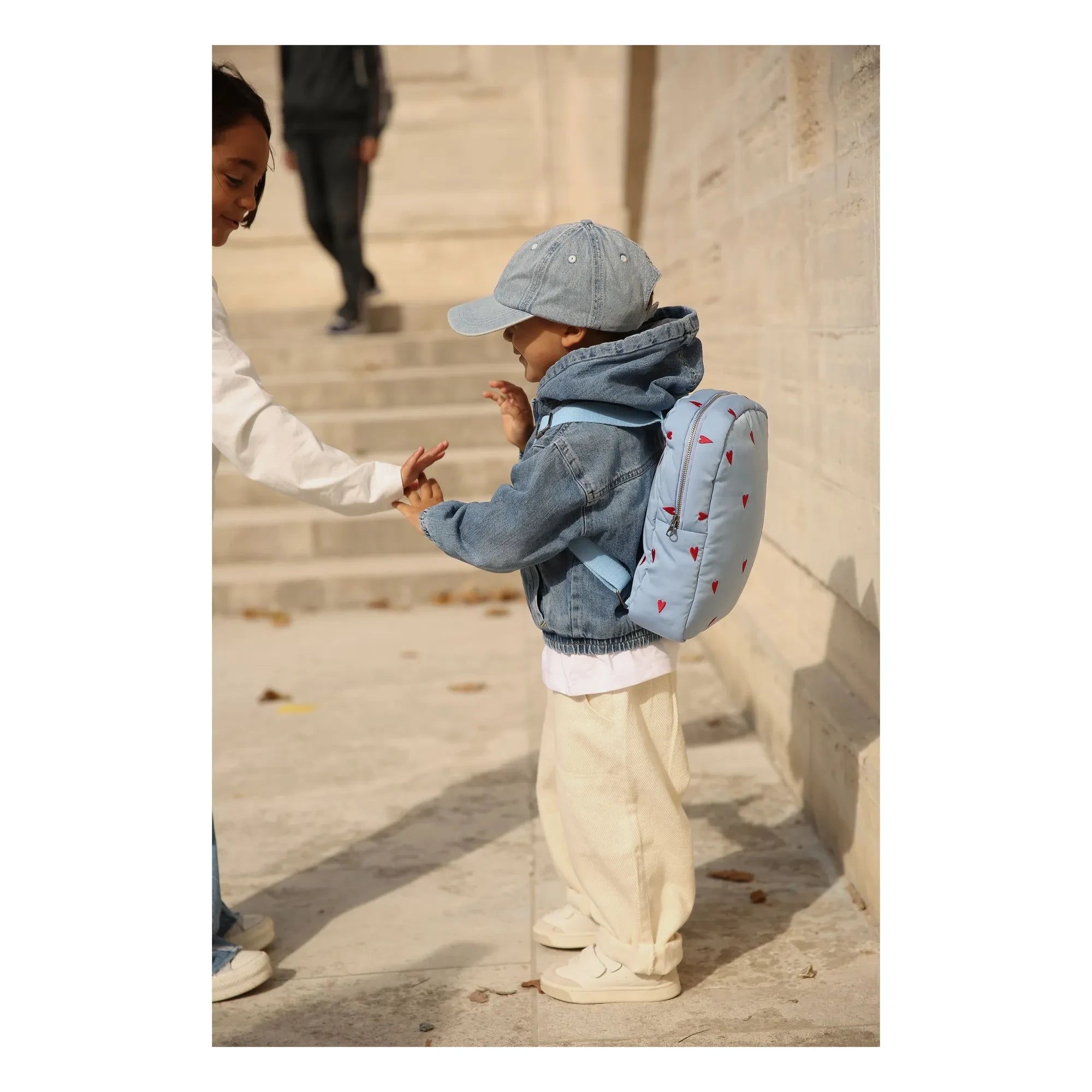 Studio Noos - Puffy Hearts Rucksack | Hellblau