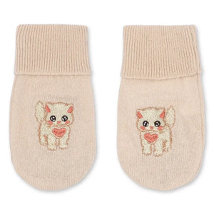 Konges Sløjd - Collette Katze Wolle Handschuhe | Blass Rosa