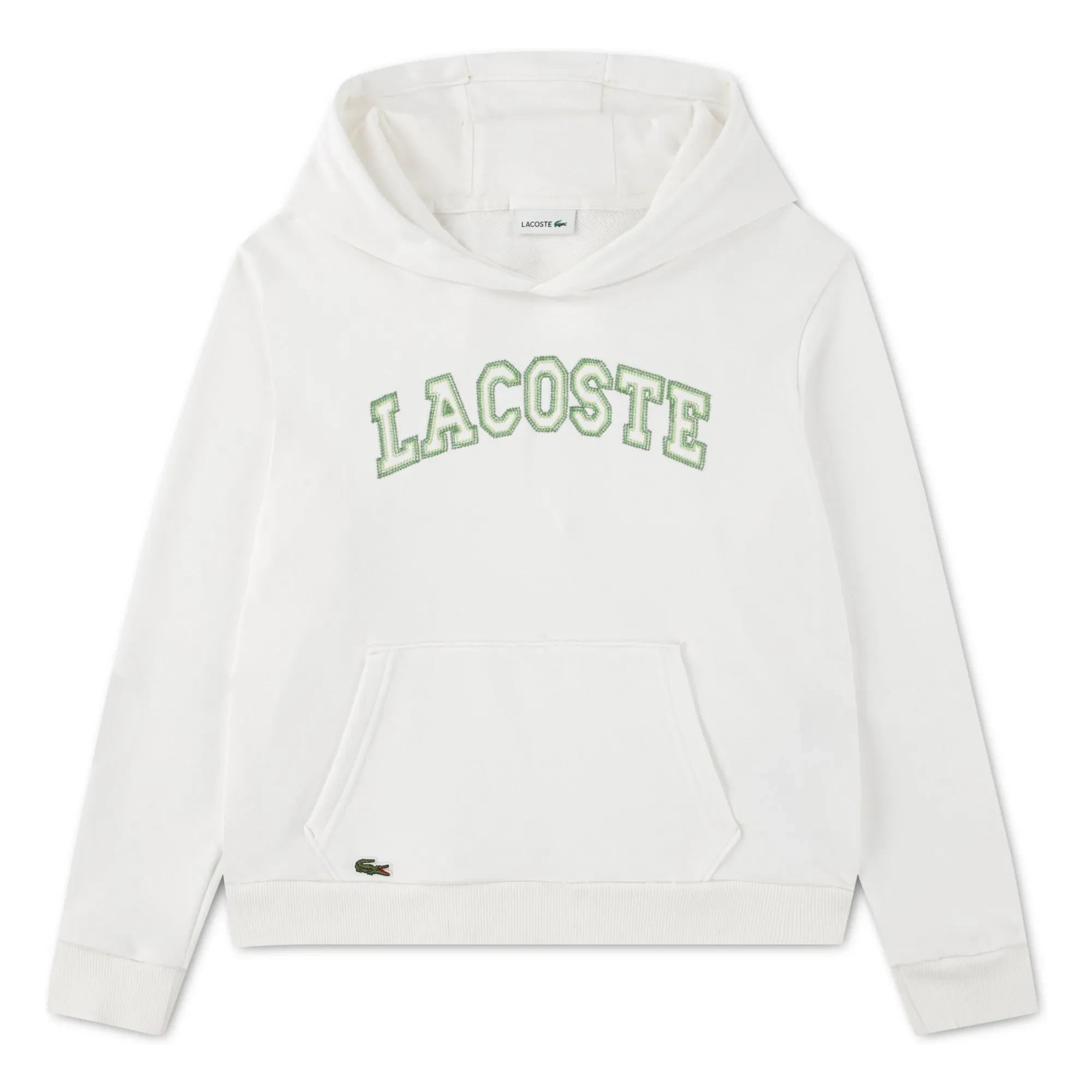 Lacoste - Kapuzen-Sweatshirt mit Logo-Stickerei Bio-Baumwolle | Weiß