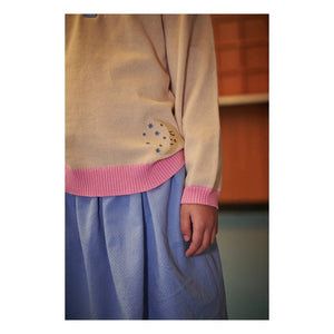 Copenhagen Colors - Organische Baumwollbestickte Polo-Kragen Pullover | Beige