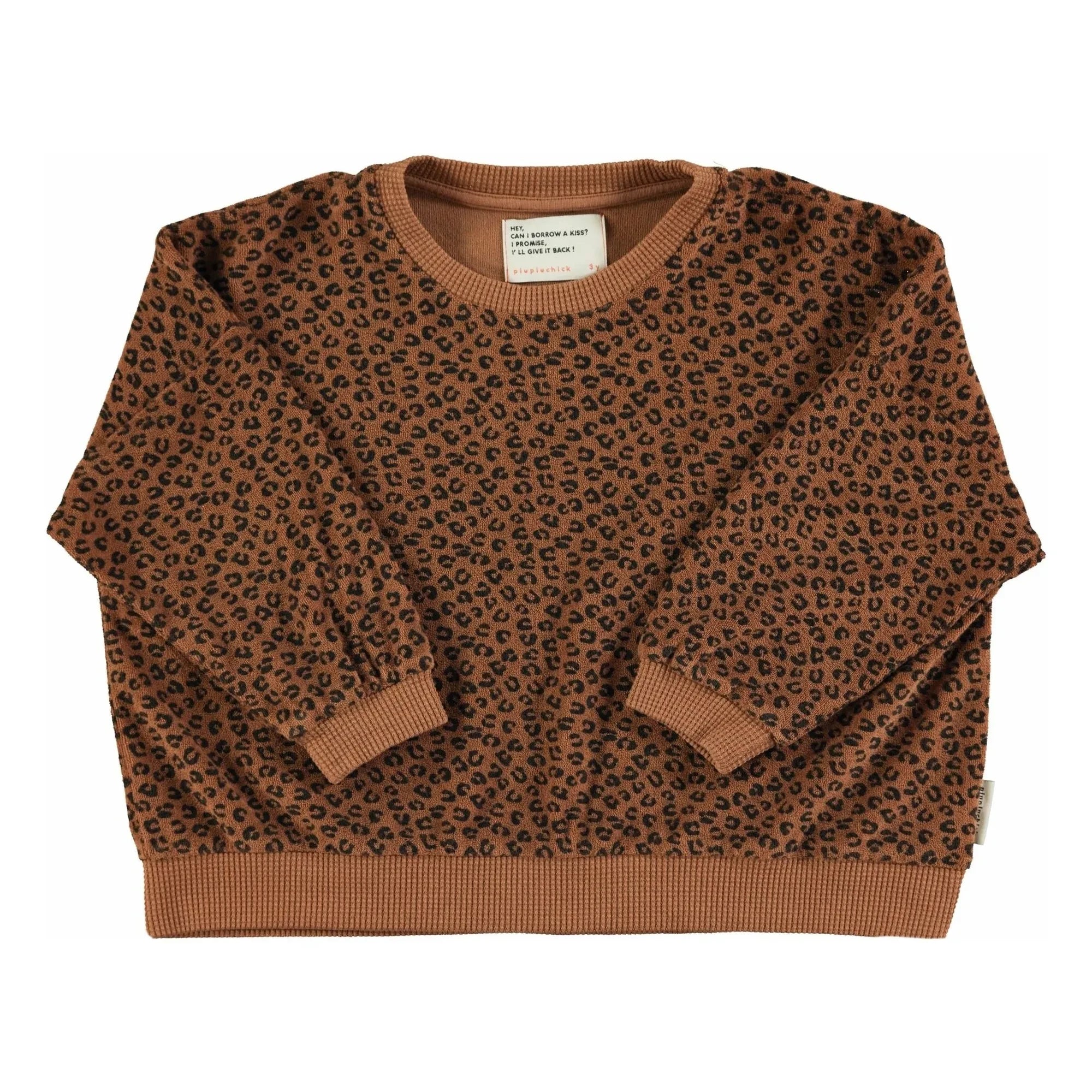 Piupiuchick - Leopard Sweatshirt Bio-Baumwollfrottee | Braun