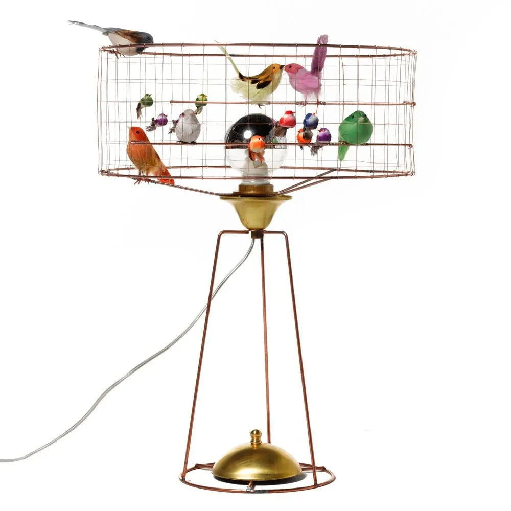 Mathieu Challières - Große Vogelkäfig-Tischleuchte