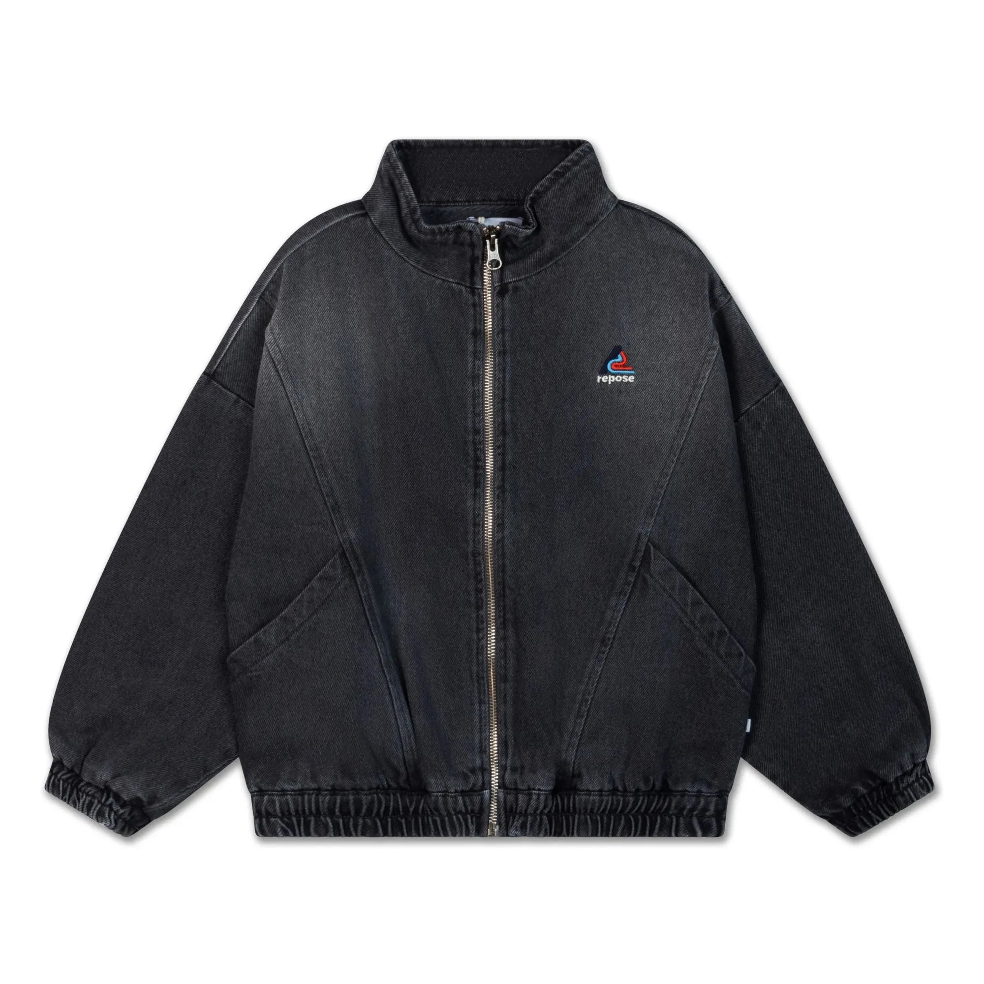 Repose AMS - Bio-Baumwolle Denim-Windbreaker | Kohlegrau