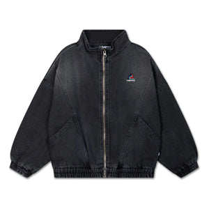 Repose AMS - Bio-Baumwolle Denim-Windbreaker | Kohlegrau