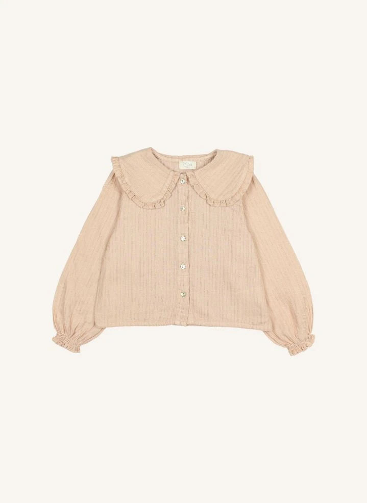 Búho - Lurex-Bluse Zweilagiger Mull aus Bio-Baumwolle | Rosa