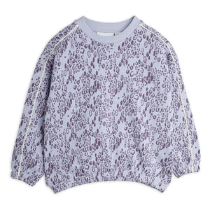 Mini Rodini - Sweatshirt aus Bio-Baumwolle mit Leopardenmuster | Lila