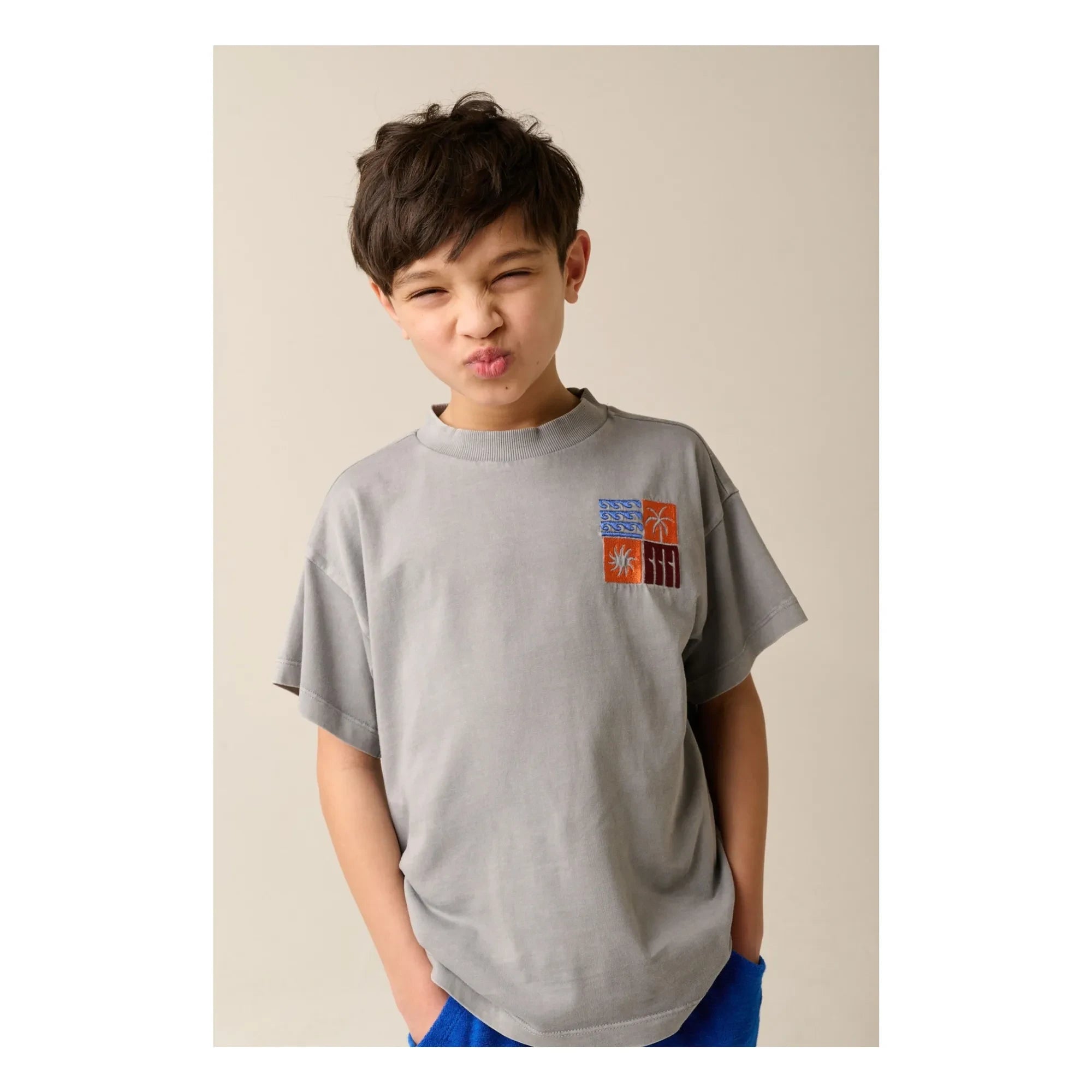 Tumble N'Dry – Oversize-T-Shirt „Sunbury“ aus Bio-Baumwolle | Hellgrau