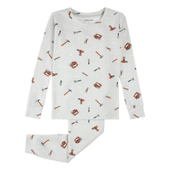 Petit Lem - Pyjamas Tools Bio-Baumwolle und Modal | Grau