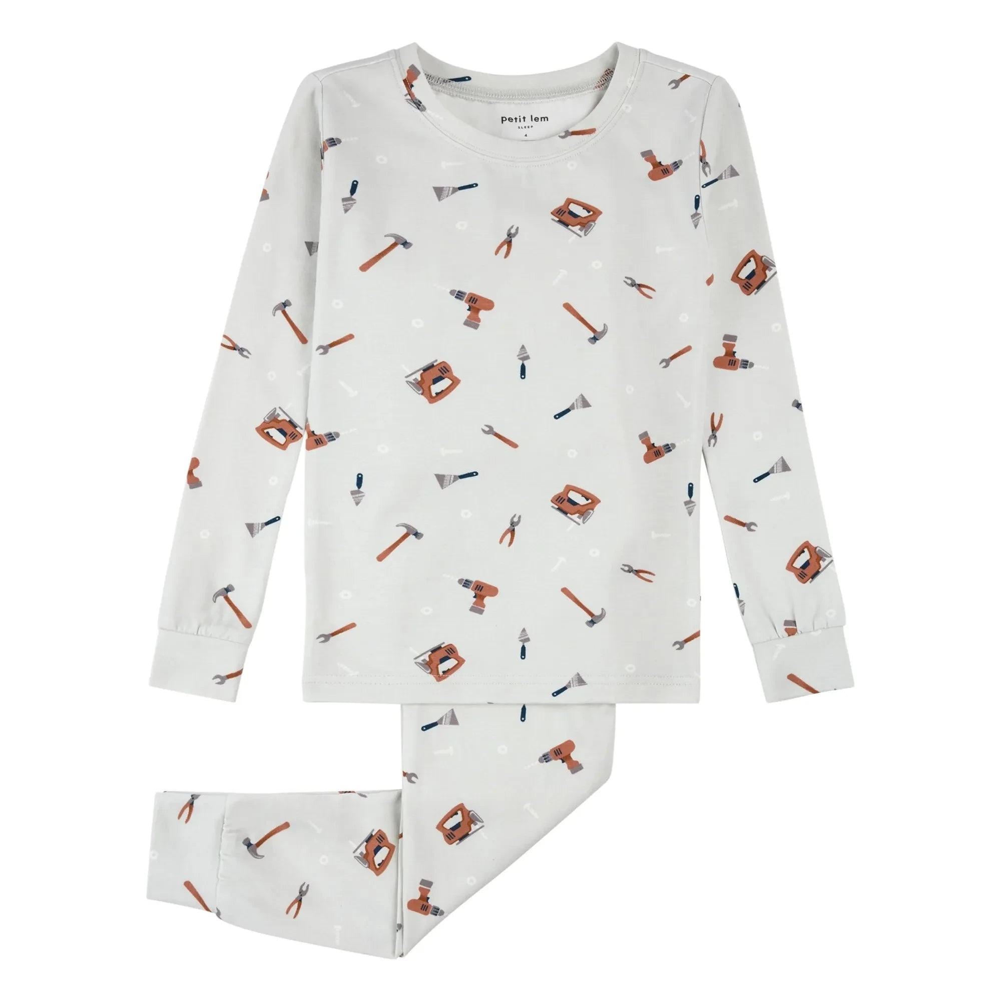 Petit Lem - Pyjamas Tools Bio-Baumwolle und Modal | Grau
