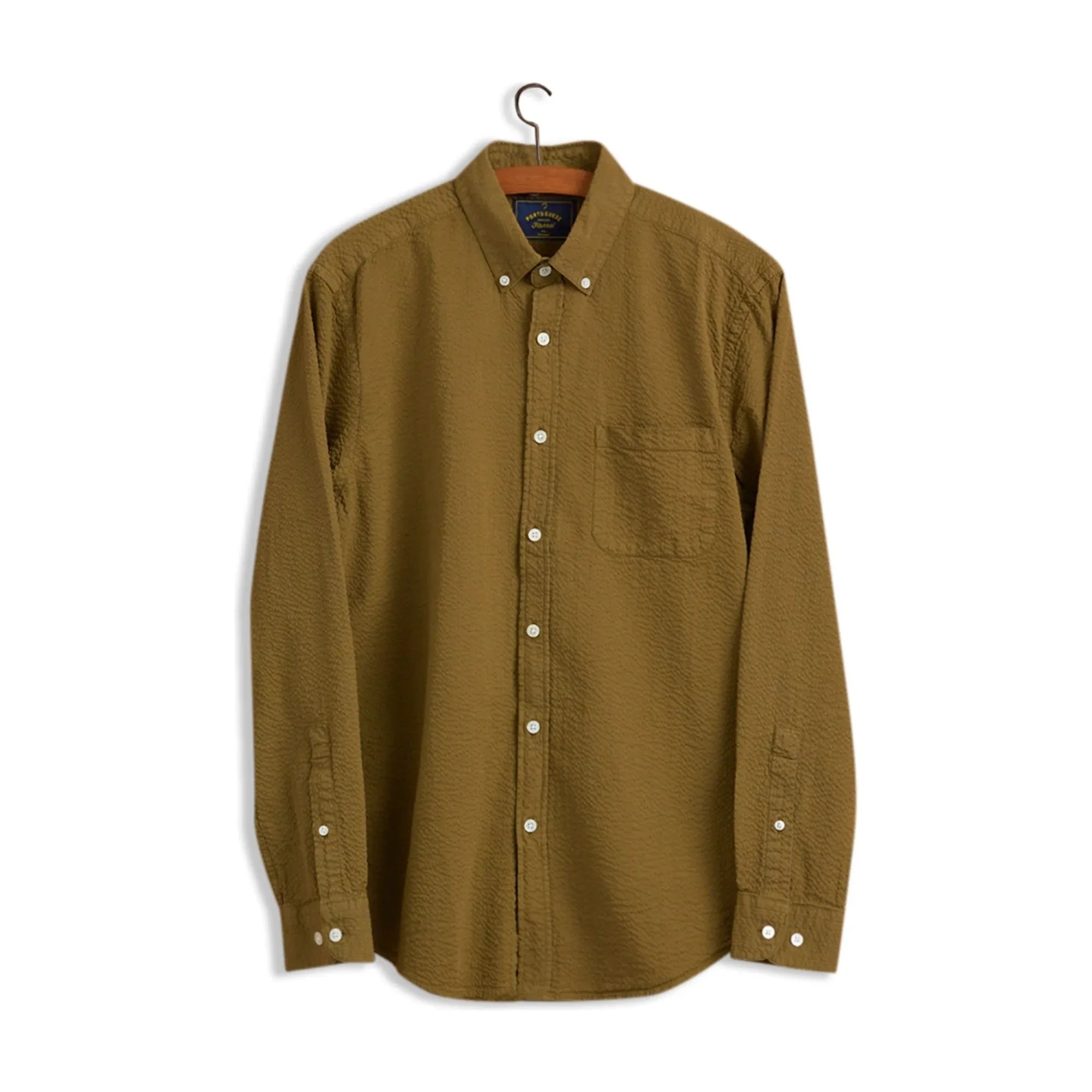 Portuguese Flannel - Atlantico Camp Strukturiertes Hemd | Olivgrün