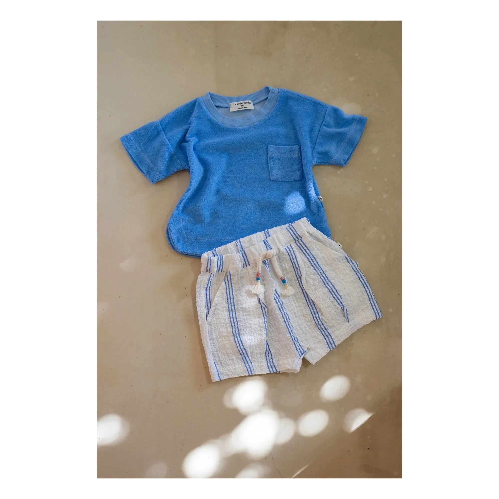 1+ in the family - Conca Gestreifte Bermuda-Shorts | Hellblau