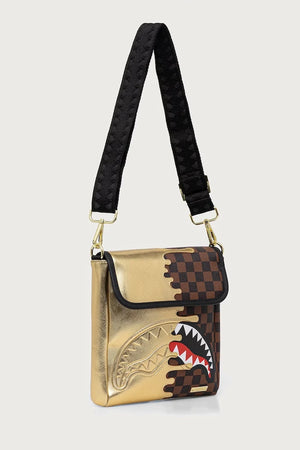 Sprayground - Braune Umhängetasche mit Haien in Paris 910B9340NSZ