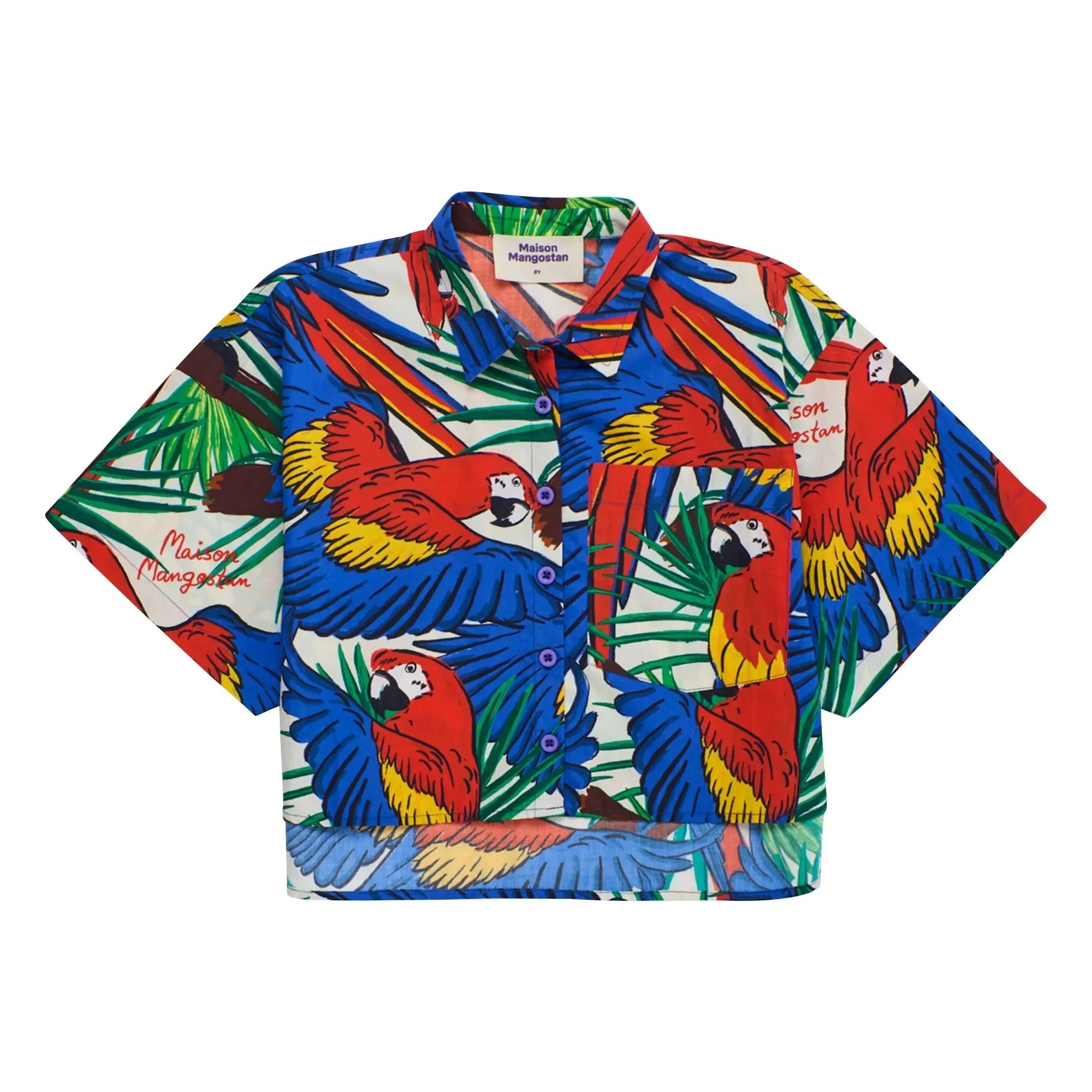 Maison Mangostan - Parrot Crop Hemd | Blau