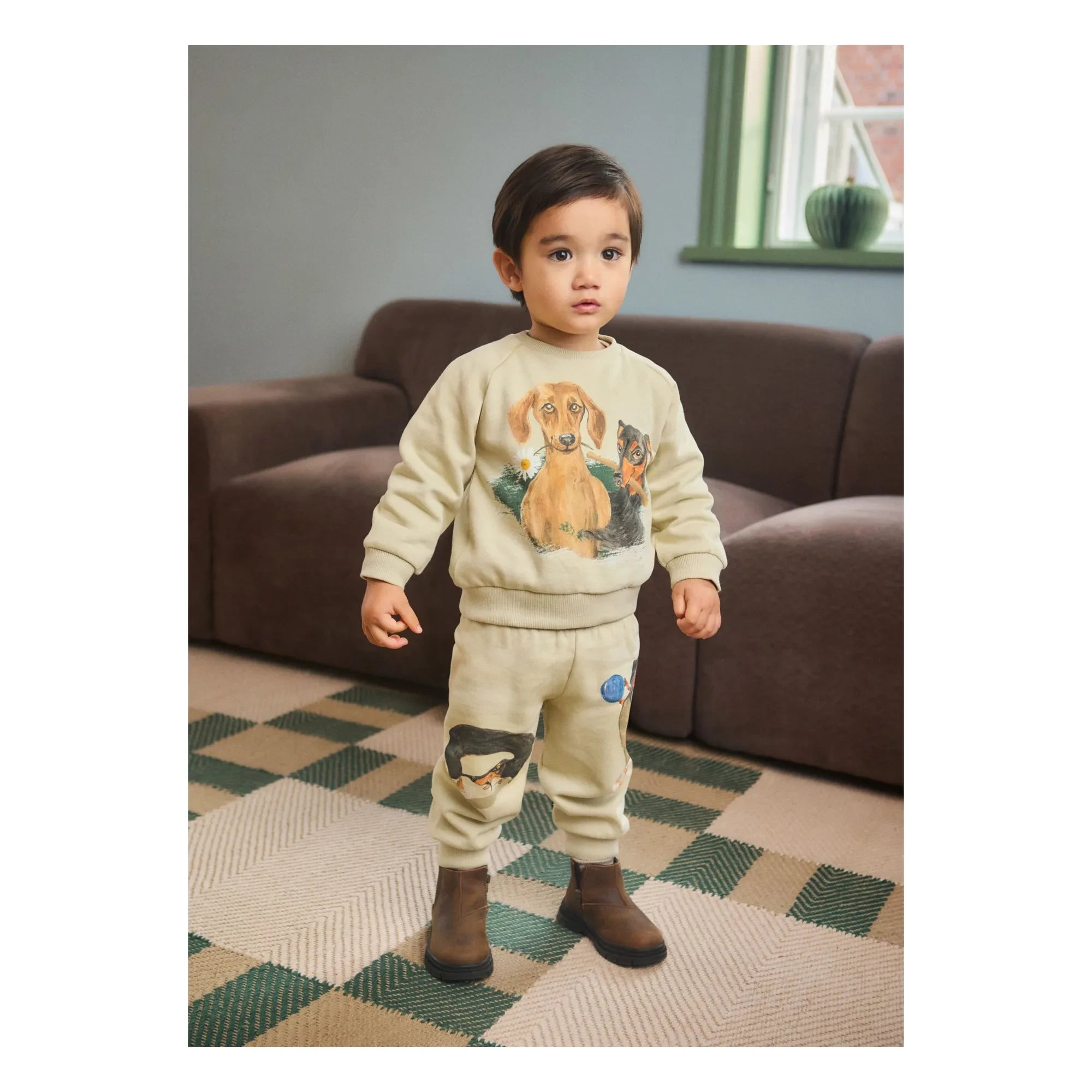 Molo - Jogginghose Simeon Dog Play Bio-Baumwolle | Ecru