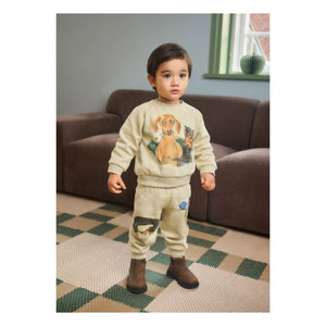 Molo - Jogginghose Simeon Dog Play Bio-Baumwolle | Ecru