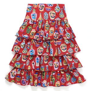 Maison Mangostan - Porzellan-Rüschensrock | Rot
