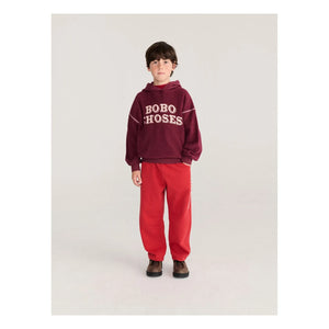 Bobo Choses - Bobo organik pamuklu kapüşonlu sweatshirt | Bordo