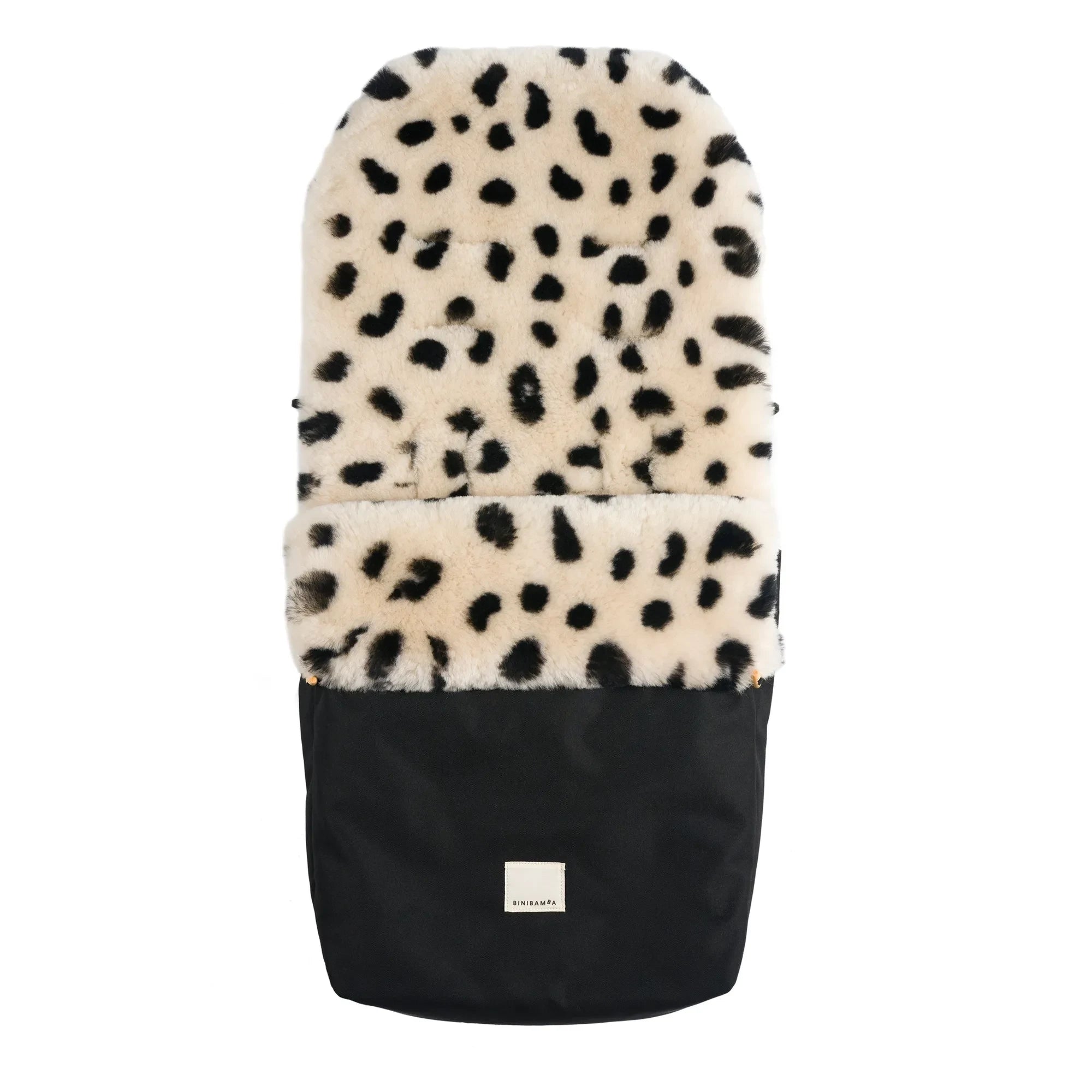 BINIBAMBA - Universelle Fußdecke für Kinderwagen aus Lammfell | Leopard