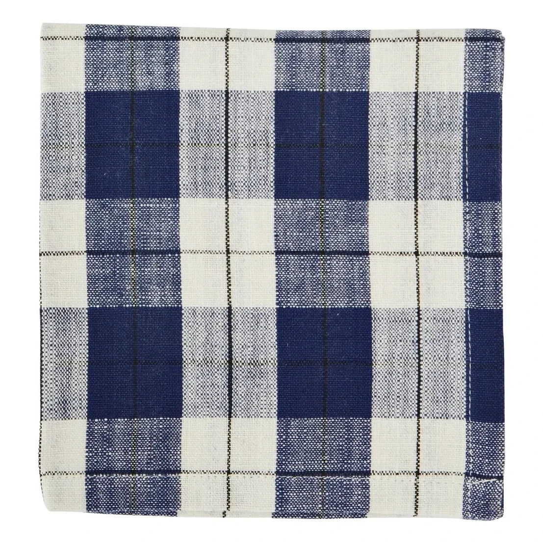 Madam Stoltz – Kariertes Baumwolltuch | Blau