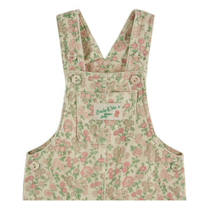 Emile et Ida - Blumenmuster Corduroy Babyoverall | Beige
