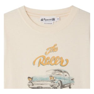 Bonpoint - Thibald Auto T-Shirt Bio-Baumwolle | Elfenbein