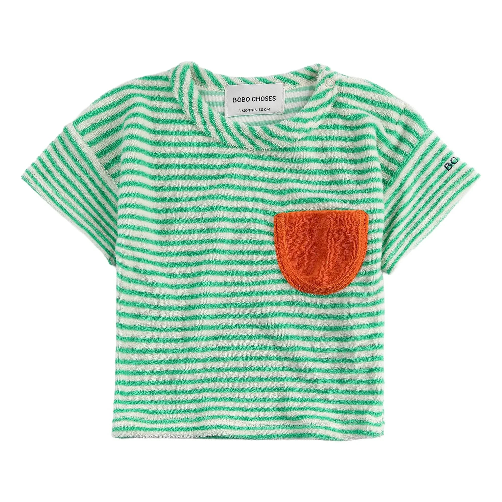 Bobo Choses - Gestreiftes T-Shirt aus Bio-Baumwolle | Grün