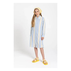 Smallable Kid - Gestreiftes Leya Hemdkleid | Hellblau