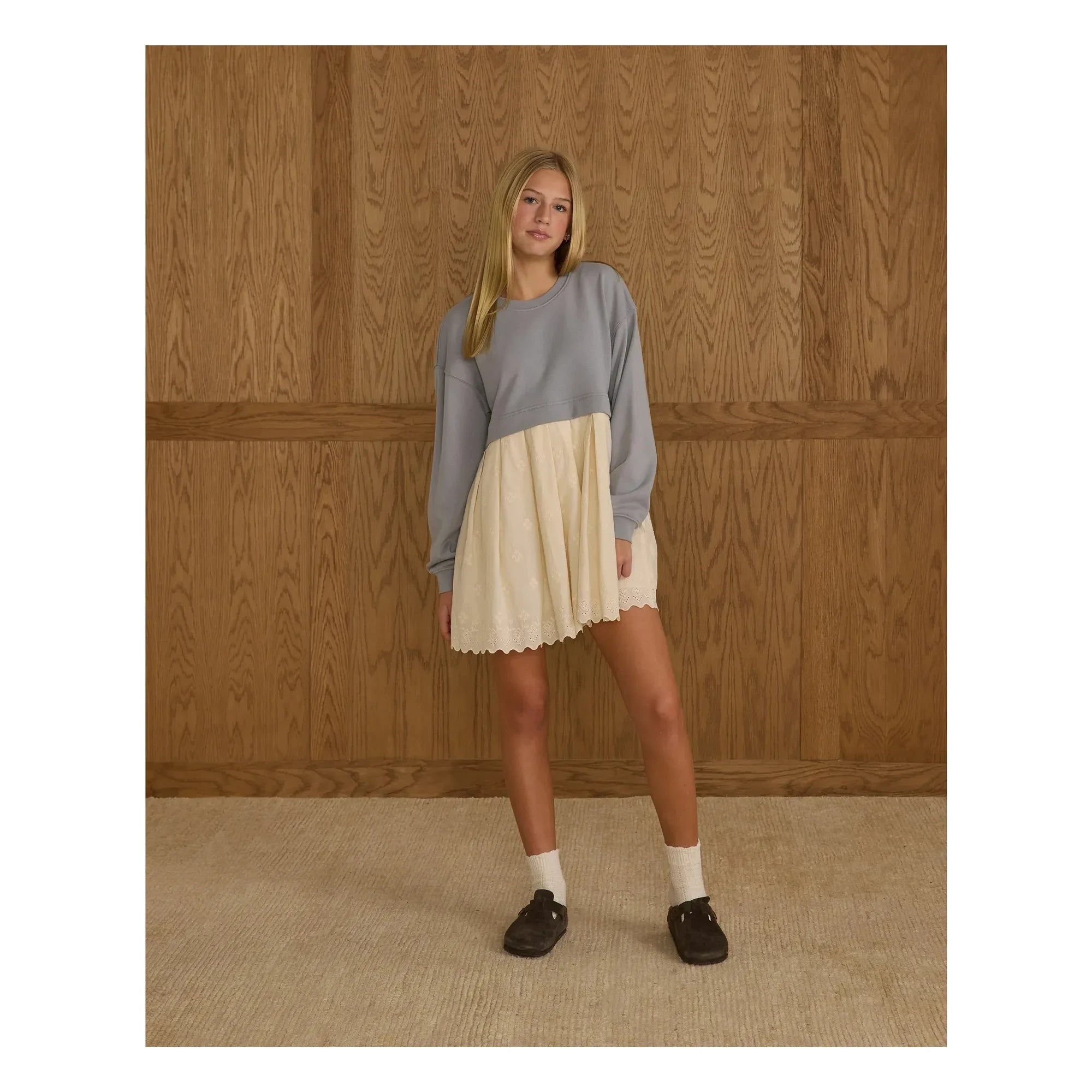 Rylee + Cru - Sweatkleid | Grau-Blau