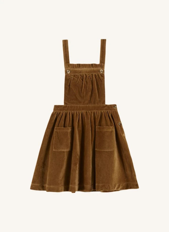 Emile et Ida - Samt Trägerkleid | Bronze