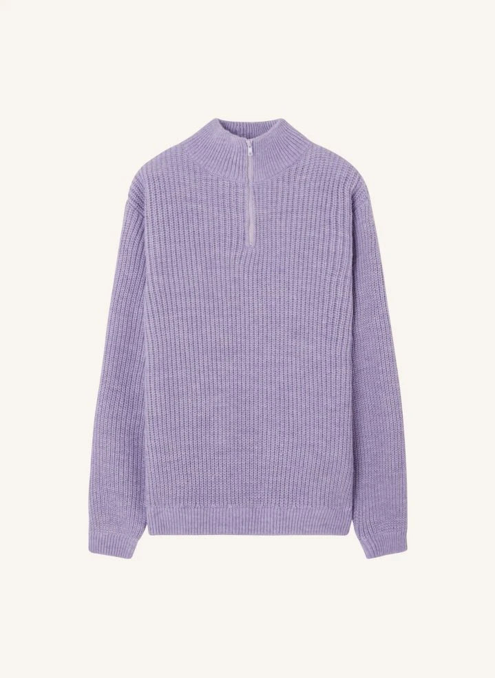 American Vintage - Crashway Woll- und Alpaka-Reißverschluss-Pullover | Lila