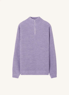American Vintage - Crashway Woll- und Alpaka-Reißverschluss-Pullover | Lila