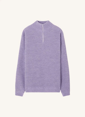 American Vintage - Crashway Woll- und Alpaka-Reißverschluss-Pullover | Lila